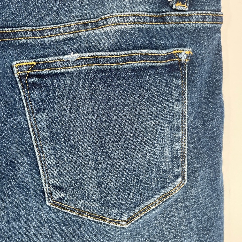 Judy Blue Distressed Denim Shorts L Stretch Raw Hem Mid Rise Festival Summer - Picture 7 of 11